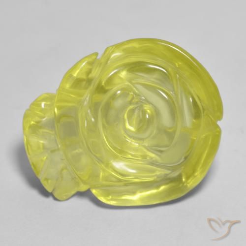 19.44ct 天然 ミディアムイエロー 石英, フラワーカット, 透明, Photo A