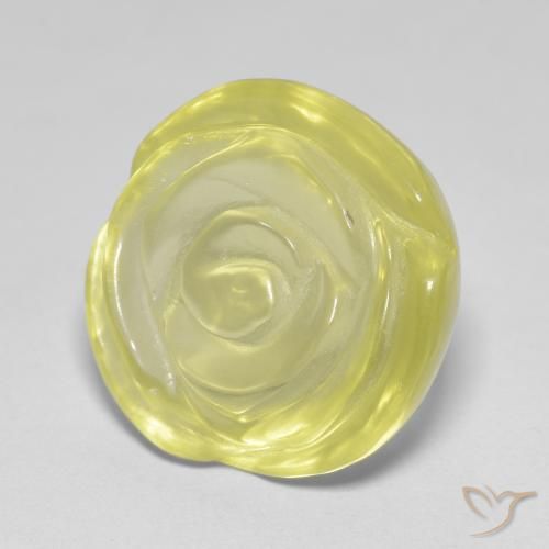 16.97ct 天然 ラグナイエロー 石英, フラワーカット, 透明