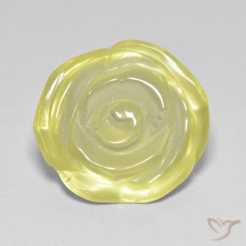 9.48ct 天然 薄いイエロー 石英, フラワーカット, 透明