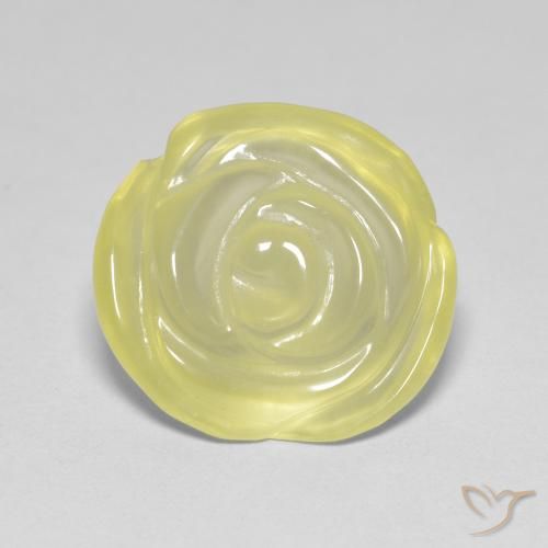 8.90ct 天然 ラグナイエロー 石英, フラワーカット, 透明