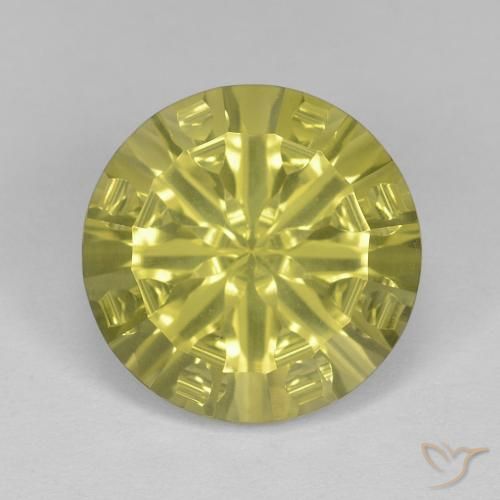 5.41ct 天然 ミディアムイエロー 石英, ラウンド, VVS