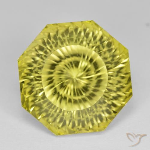12.80ct 天然 バンブルビーイエロー 石英, エメラルドカット, VVS