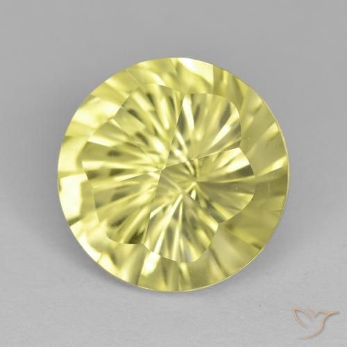 5.25ct 天然 ライトイエロー 石英, ラウンド, VVS