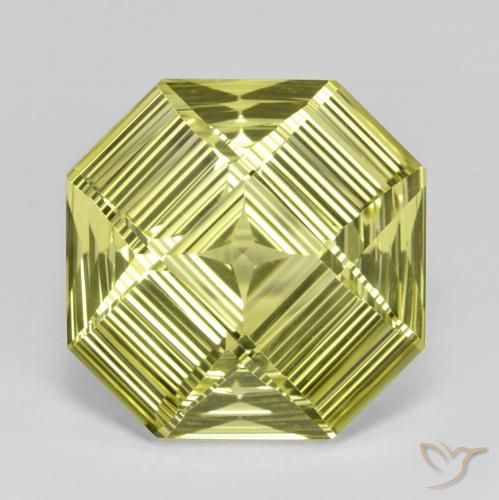 13.26ct 天然 ミディアムイエロー 石英, エメラルドカット, VVS