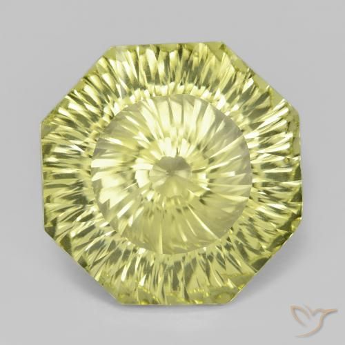 18.31ct 天然 ミディアムイエロー 石英, エメラルドカット, VVS