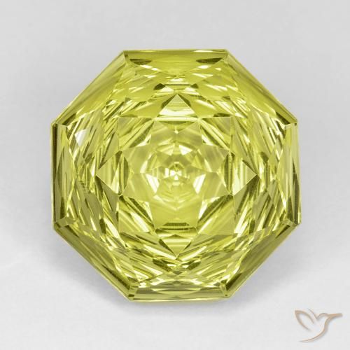 13.29ct 天然 レモンイエロー 石英, エメラルドカット, VVS