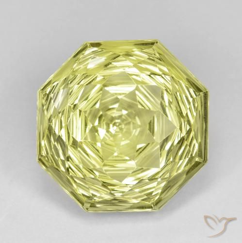 14.02ct 天然 ミディアムイエロー 石英, エメラルドカット, VVS