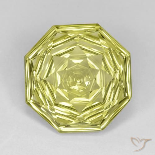 10.48ct 天然 レモンイエロー 石英, エメラルドカット, VVS