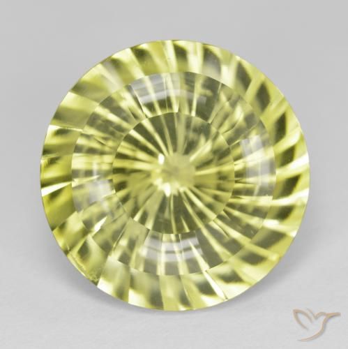 16.42ct 天然 レモンイエロー 石英, ラウンド, VVS