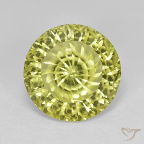7.74ct 天然 ミディアムイエロー 石英, ラウンド, VVS