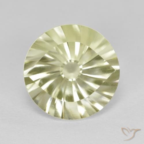 5.26ct 天然 ミディアムイエローグレー 石英, ラウンド, VVS