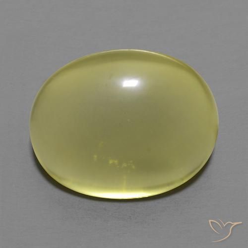 14.84ct 天然 緑ががかったイエロー 石英, 楕円形, 透明, Photo A