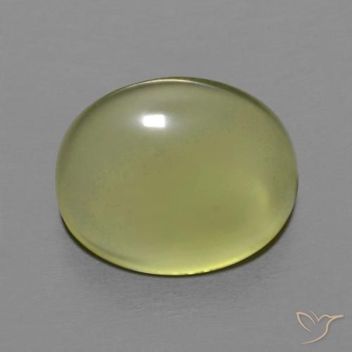 6.23ct 天然 緑ががかったイエロー 石英, 楕円形, 透明