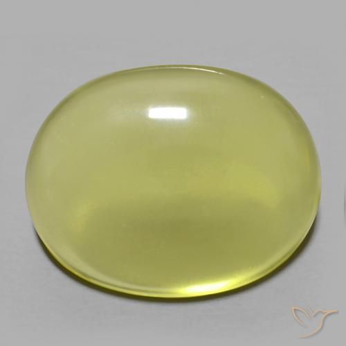 34.53ct 天然 緑ががかったイエロー 石英, 楕円形, 透明