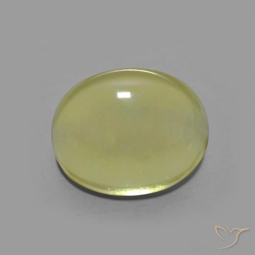 4.43ct 天然 グリーンイエロー 石英, 楕円形, 透明