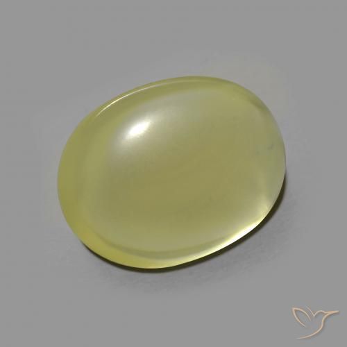 8.08ct 天然 緑ががかったイエロー 石英, 楕円形, 透明