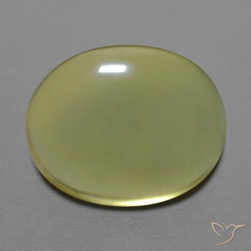 18.04ct 天然 緑ががかったイエロー 石英, 楕円形, 透明