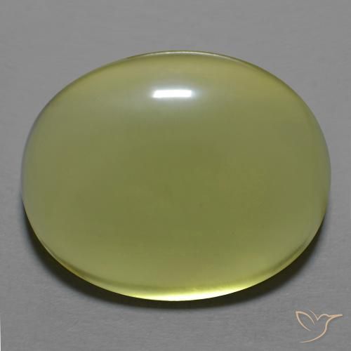 30.57ct 天然 緑ががかったイエロー 石英, 楕円形, 透明