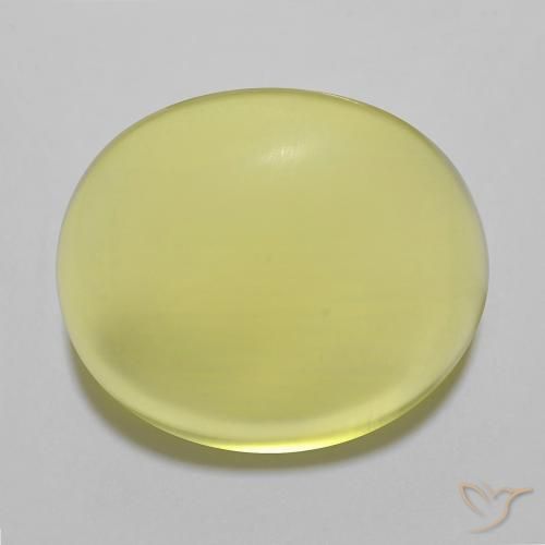 23.00ct 天然 薄いパイナップルイエロー 石英, 楕円形, 透明
