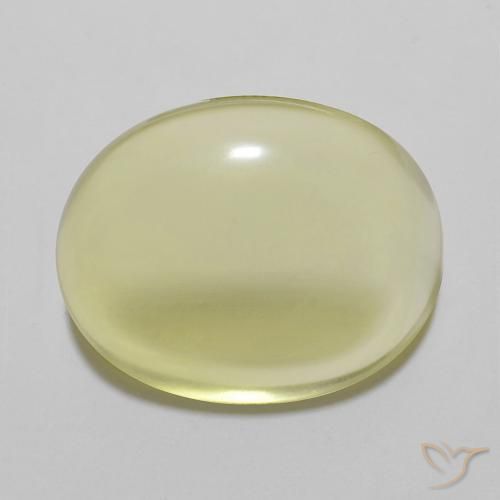 11.12ct 天然 薄いパイナップルイエロー 石英, 楕円形, 透明