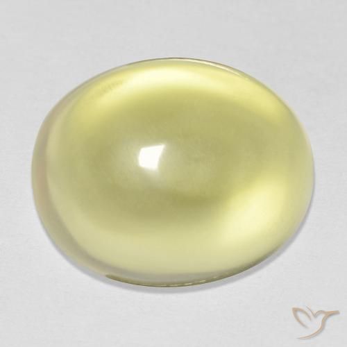 12.14ct 天然 ライトイエロー 石英, 楕円形, 透明