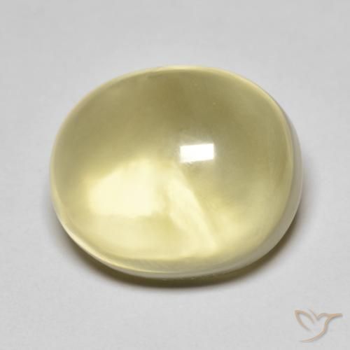 12.80ct 天然 ライトイエロー 石英, 楕円形, 透明