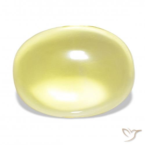 20.89ct ライトイエロー 石英, 楕円形, 透明