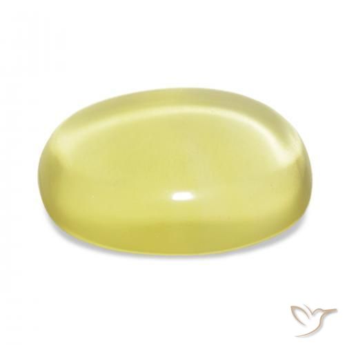 20.89カラットの天然ライトイエロー石英、オーバルカット、透明