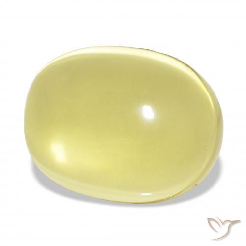 29.37カラットの天然ライトイエロー石英、オーバルカット、透明