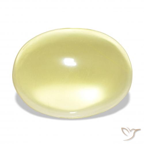 24.84ct ライトイエロー 石英, 楕円形, 透明