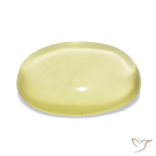 24.84カラットの天然ライトイエロー石英、オーバルカット、透明