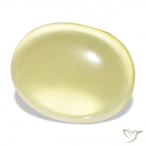 27.94カラットの天然ライトイエロー石英、オーバルカット、透明