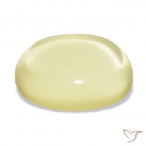 27.94カラットの天然ライトイエロー石英、オーバルカット、透明