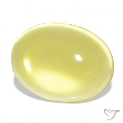 25.93カラットの天然ライトイエロー石英、オーバルカット、透明