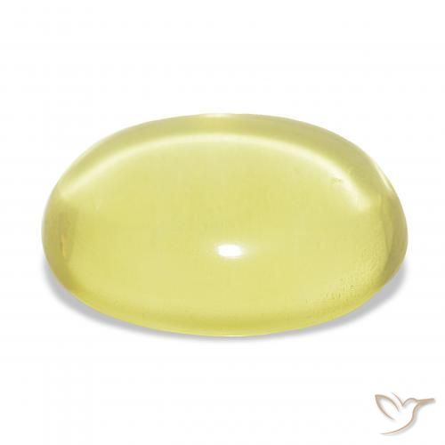 25.93カラットの天然ライトイエロー石英、オーバルカット、透明