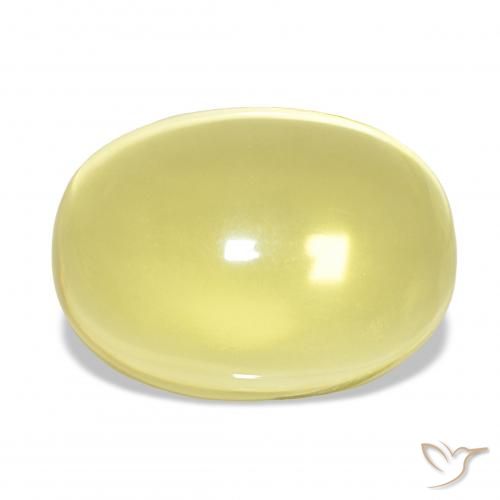 27.70ct ライトイエロー 石英, 楕円形, 透明