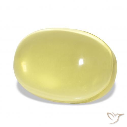 27.70カラットの天然ライトイエロー石英、オーバルカット、透明