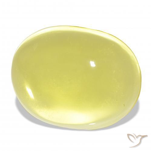 54.69カラットの天然ライトイエロー石英、オーバルカット、透明