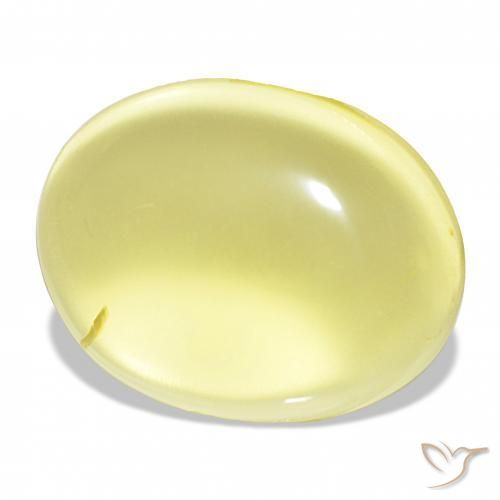 43.30カラットの天然ライトイエロー石英、オーバルカット、透明