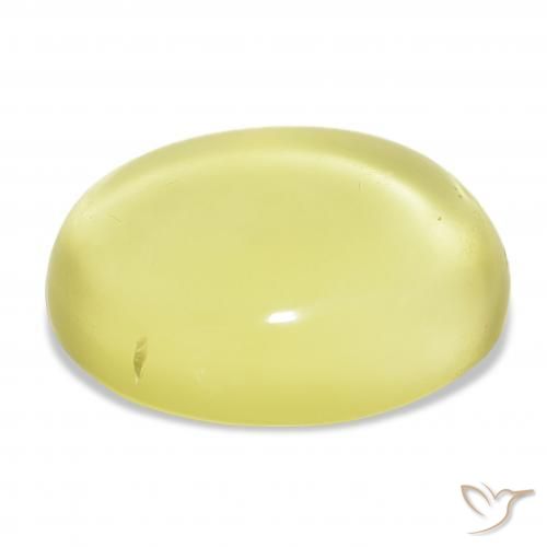 43.30カラットの天然ライトイエロー石英、オーバルカット、透明