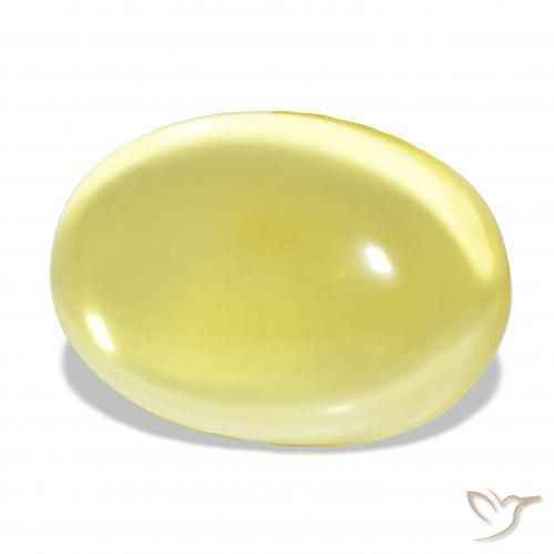 51.98カラットの天然ライトイエロー石英、オーバルカット、透明