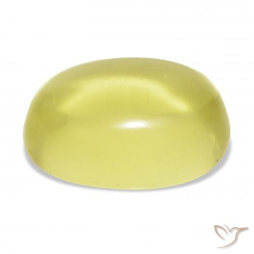 51.98カラットの天然ライトイエロー石英、オーバルカット、透明