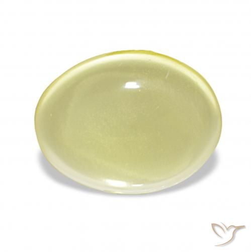 6.50ct ライトイエロー 石英, 楕円形, 透明
