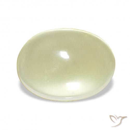 6.12ct 薄いクリームイエロー 石英, 楕円形, 透明