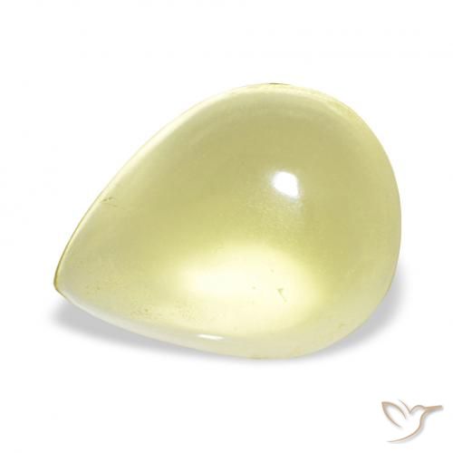 14.16ct 薄いコーンイエロー 石英, 洋梨の形, 透明