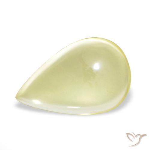 11.15ct ライトイエロー 石英, 洋梨の形, 透明
