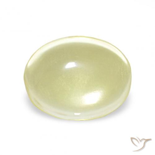 4.10ct ライトイエロー 石英, 楕円形, 透明