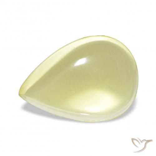 8.66ct 薄いパイナップルイエロー 石英, 洋梨の形, 透明