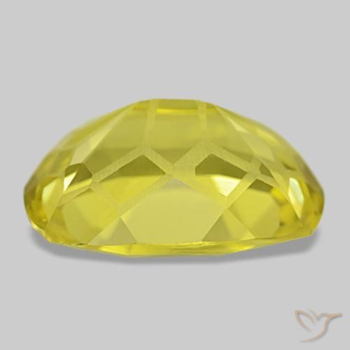 11.85カラットの天然Medium Light-Yellowクォーツ（17.6×13.4 mm・クッションカット）