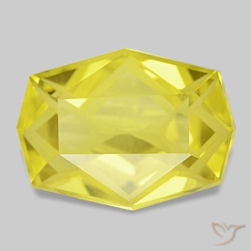 12.75カラットの天然鮮やかな黄色クォーツ（18.2×13.5 mm・ファンシーシェイプ）